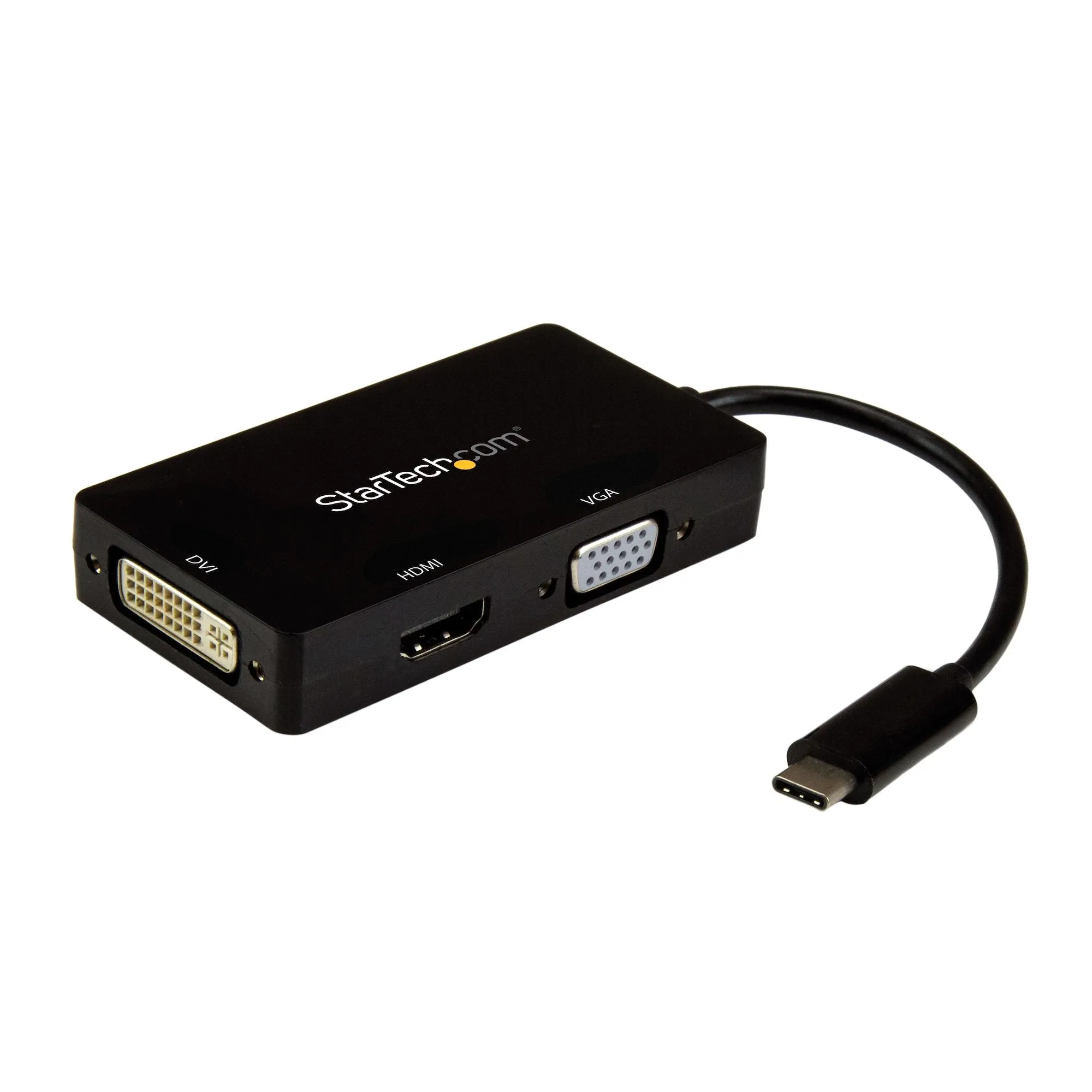 Startech.Com 4K Usb C To Hdmi, Vga & Dvi Multi Port Video Display Adapter For Mac / Windows Laptop & Monitor (Cdpvgdvhdb