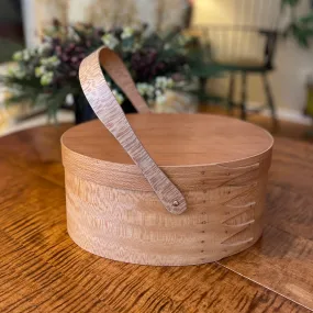 Suffolk Shaker Shop Shaker Oval #8 Sewing Box | Quartersawn Sycamore / Cherry