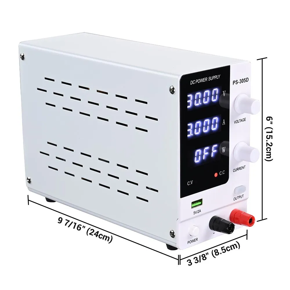 TheLAShop 30V 5A DC Power Supply Variable Accurate Converter 110V Input