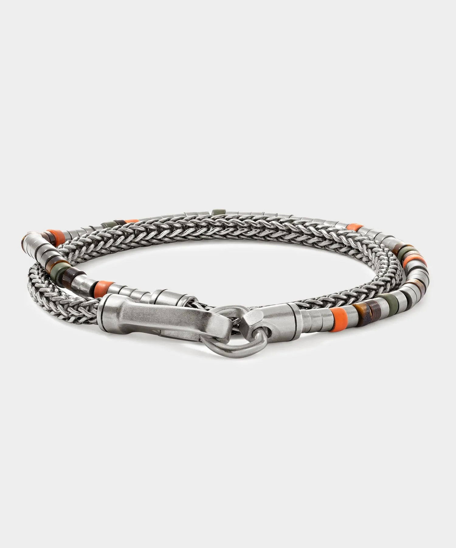 Todd Snyder x John Hardy Heishi Silver Double Wrap Bracelet