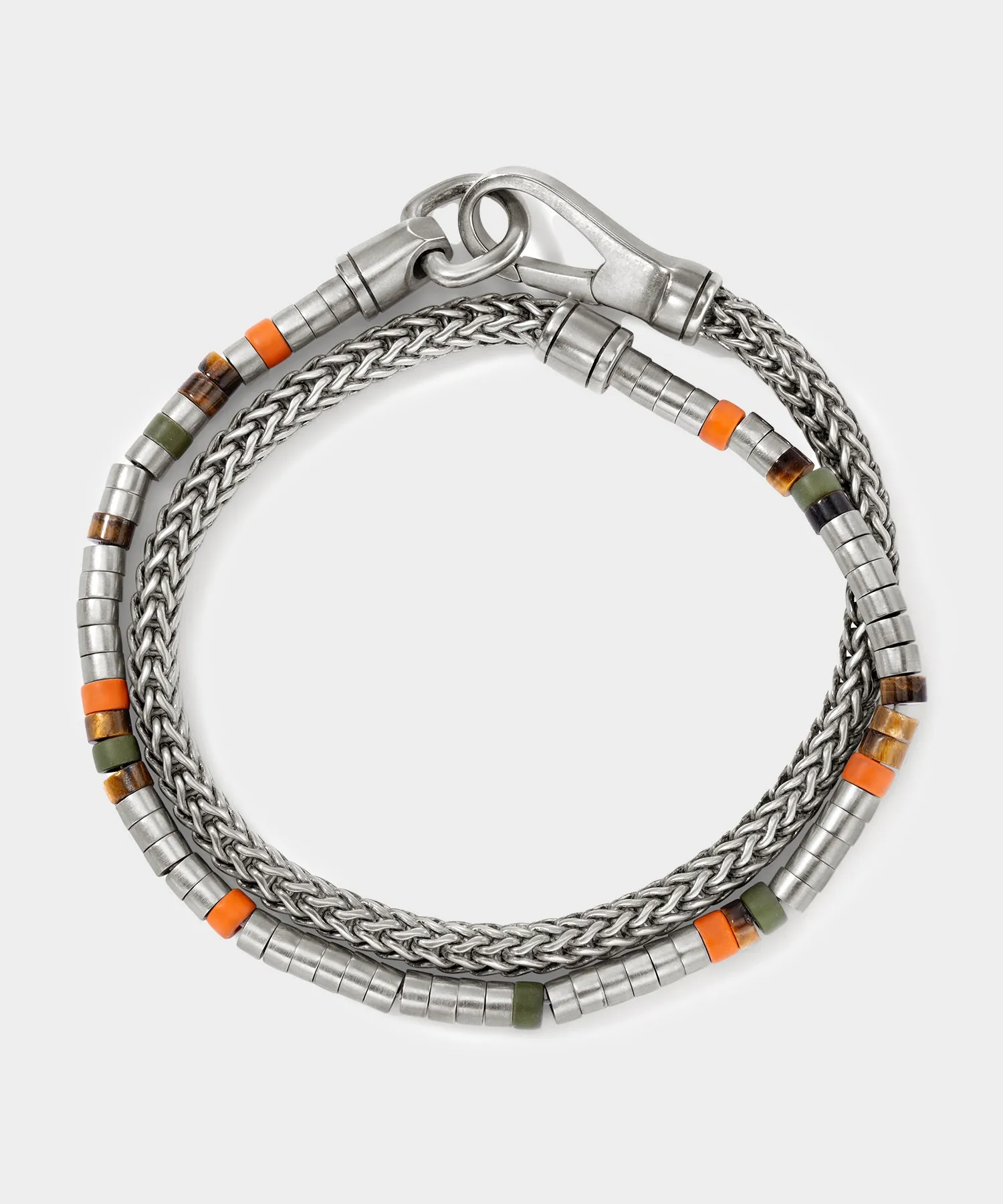 Todd Snyder x John Hardy Heishi Silver Double Wrap Bracelet