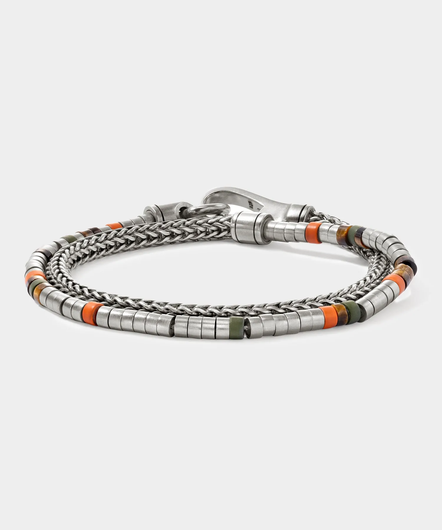 Todd Snyder x John Hardy Heishi Silver Double Wrap Bracelet