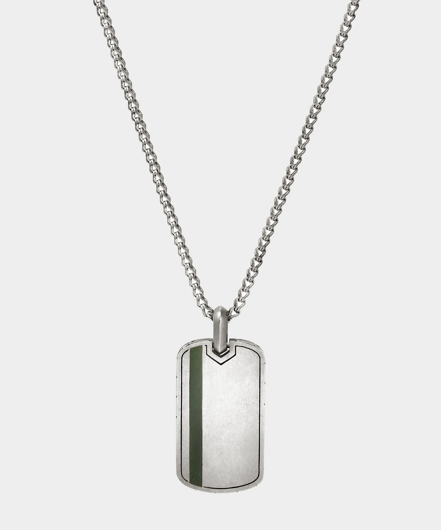 Todd Snyder x John Hardy Silver Green Enamel Dog Tag Pendant