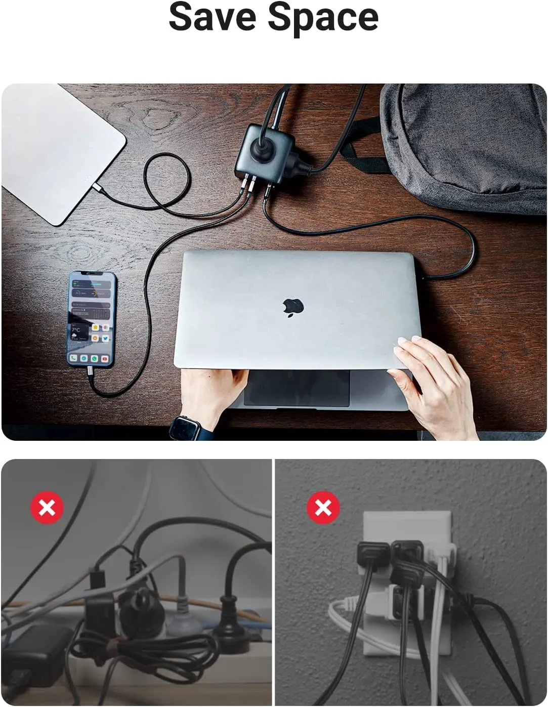 UGREEN 65W USB C GaN Charging Station-7 Ports Desktop Charger