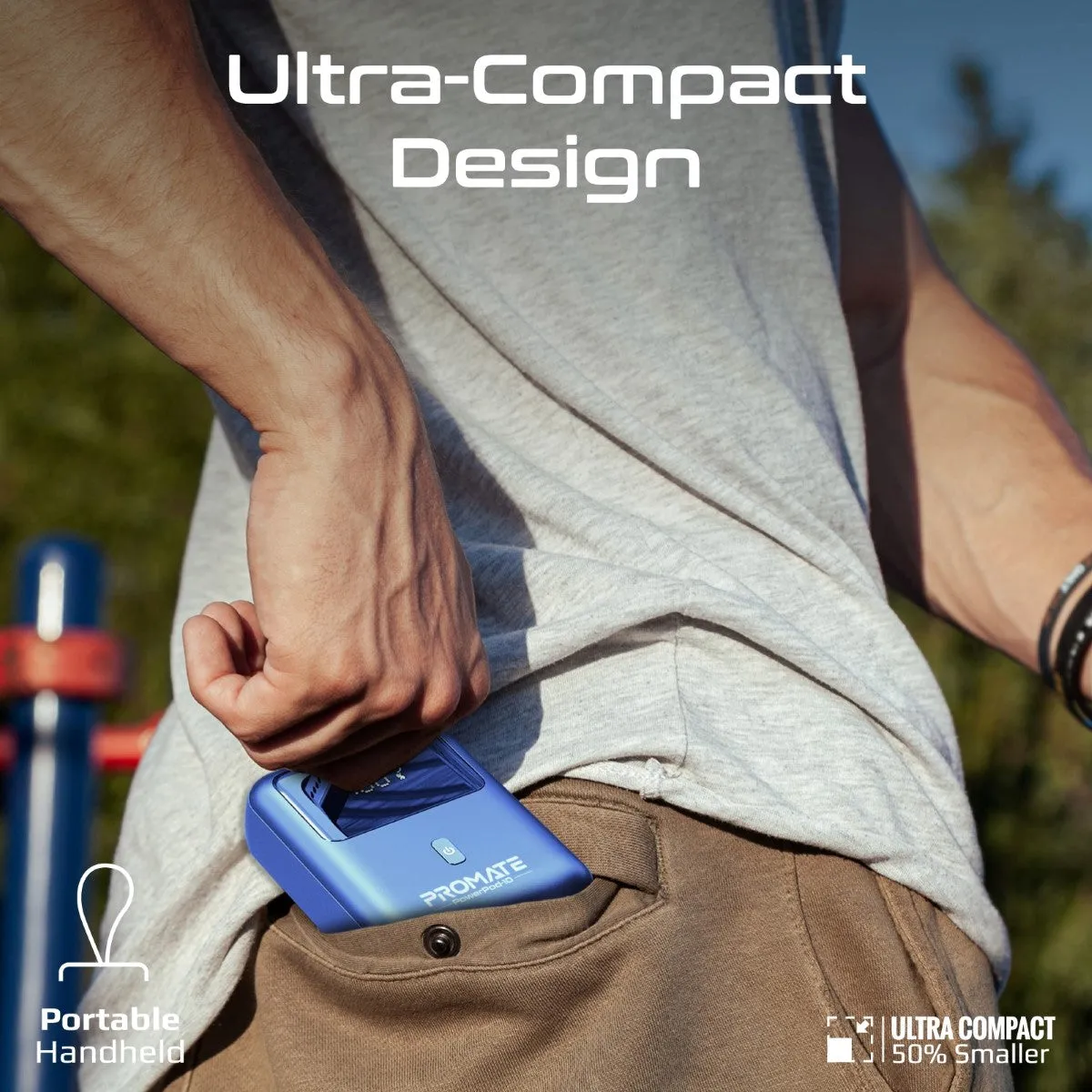 Ultra Compact 35W SuperSpeed™ Power Bank with Built-In USB-C Cable