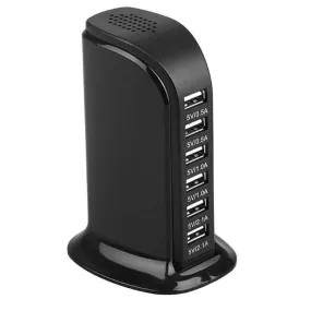 USB Charger 6 USB Tower 30W Multi 6-Port Desktop Travel Hub Usb Charger Block Tower Charging Station Power Adapter