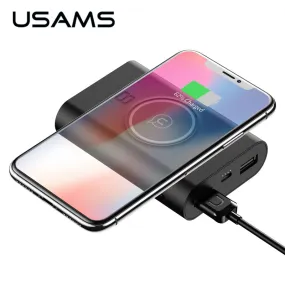 USB Ports 8000 mah QI Wireless Charger 5W Pad Power Bank Built-in Wireless Charging Universal Power Bank