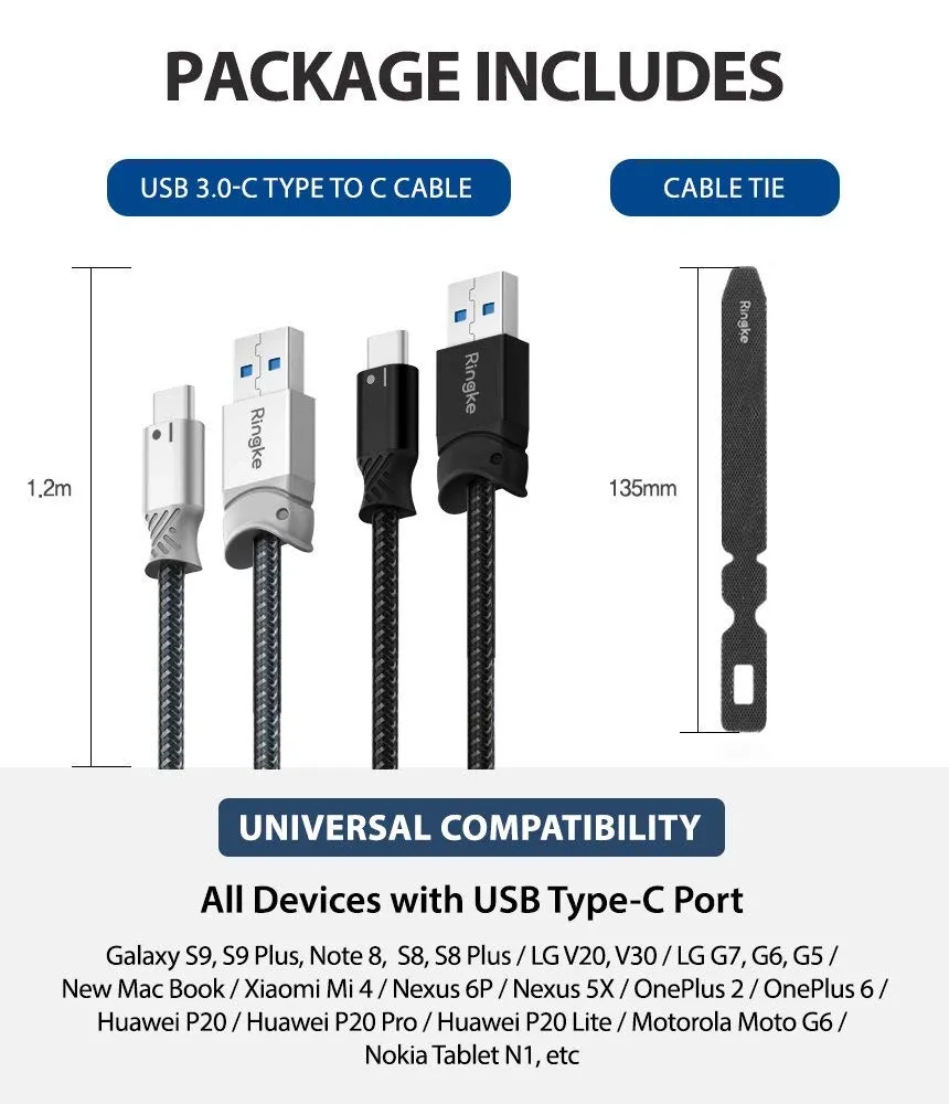 USB Type C Braided Nylon Smart Fish Data Charging Cable 1.2M   20CM C type (2-Pack)