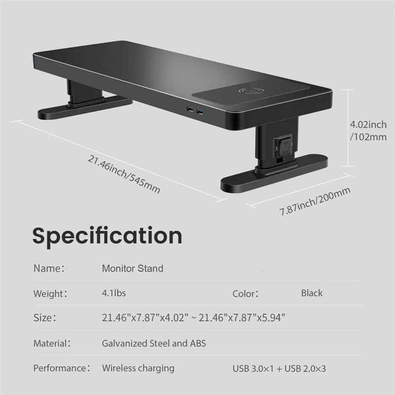 Vaydeer Adjustable Monitor Riser with 4 Height Modes