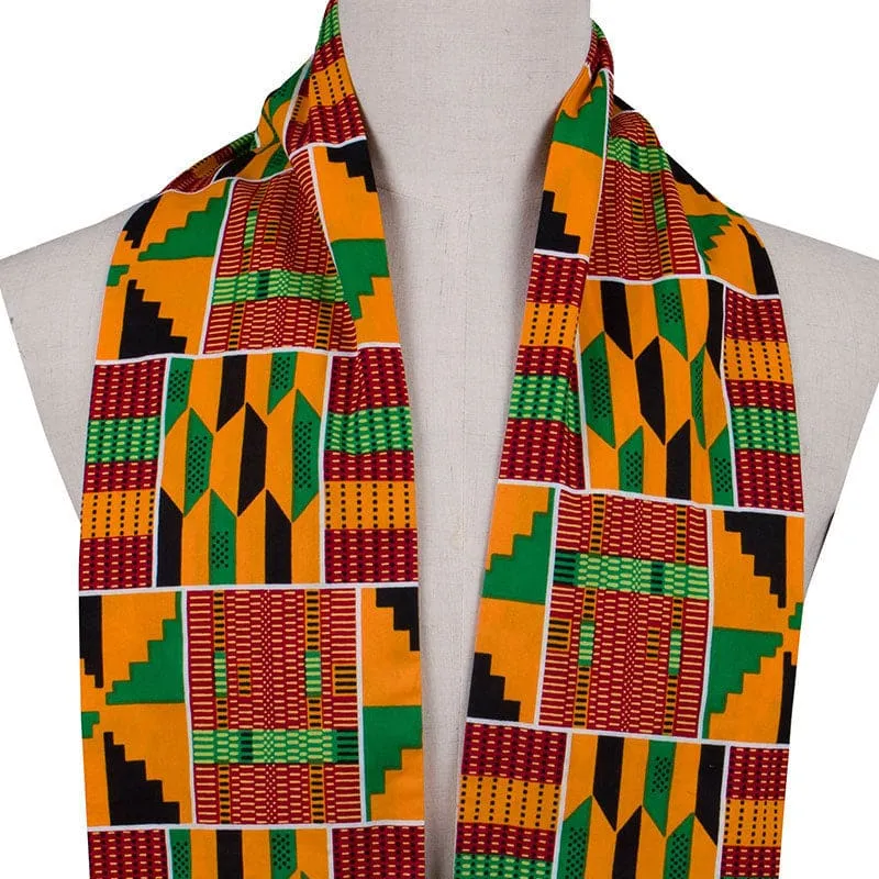 Vibrant Traditional Geometric Unisex African Ethnic Scarf