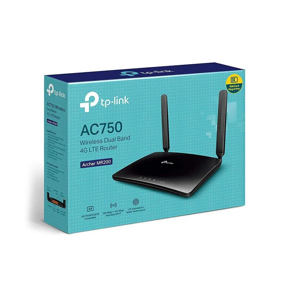 WIFI Router TP-Link Archer MR200 Cat4   AC750 Mbps Dual Band 4G LTE WLAN Router