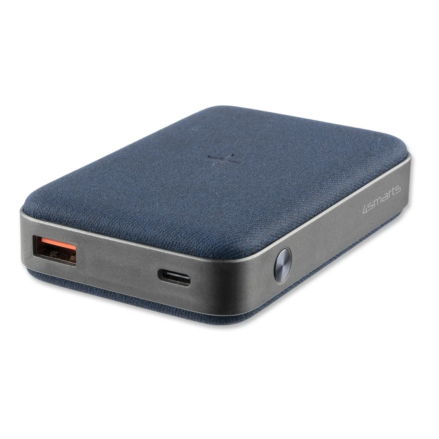 Wireless Inductive Power Bank VoltHub Ultimate 10000 mAh with PD, Qi and Quick Charge Blue/Grey