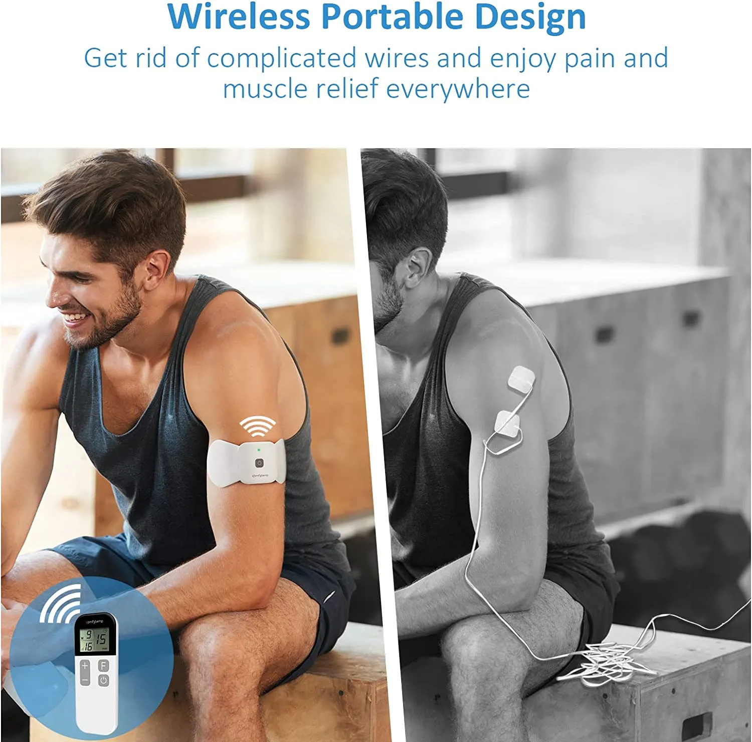 Wireless TENS Unit Muscle Stimulator for Pain Relief Therapy