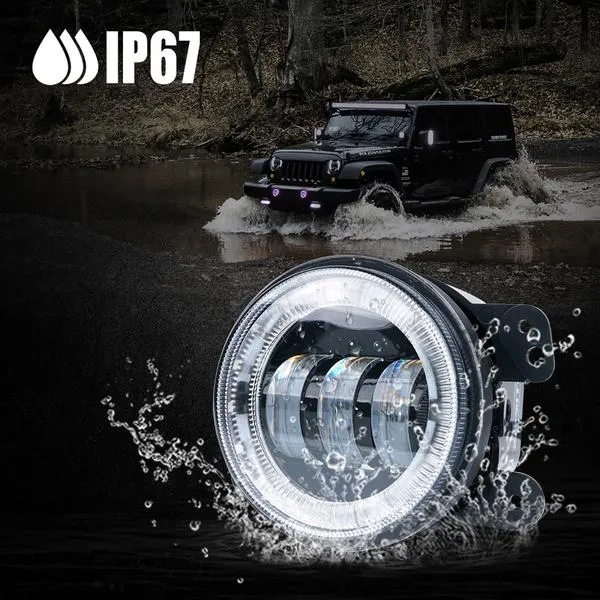 Xprite Fog Lights Dodge Journey (09-13) Magnum (05-08) Charger (11-13) 4" LED w/ RGB Halo