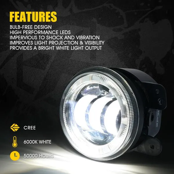 Xprite Fog Lights Dodge Journey (09-13) Magnum (05-08) Charger (11-13) 4" LED w/ RGB Halo