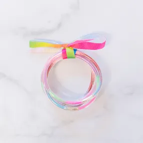 Youth Sized Multi-Colored Rainbow Party Bangles