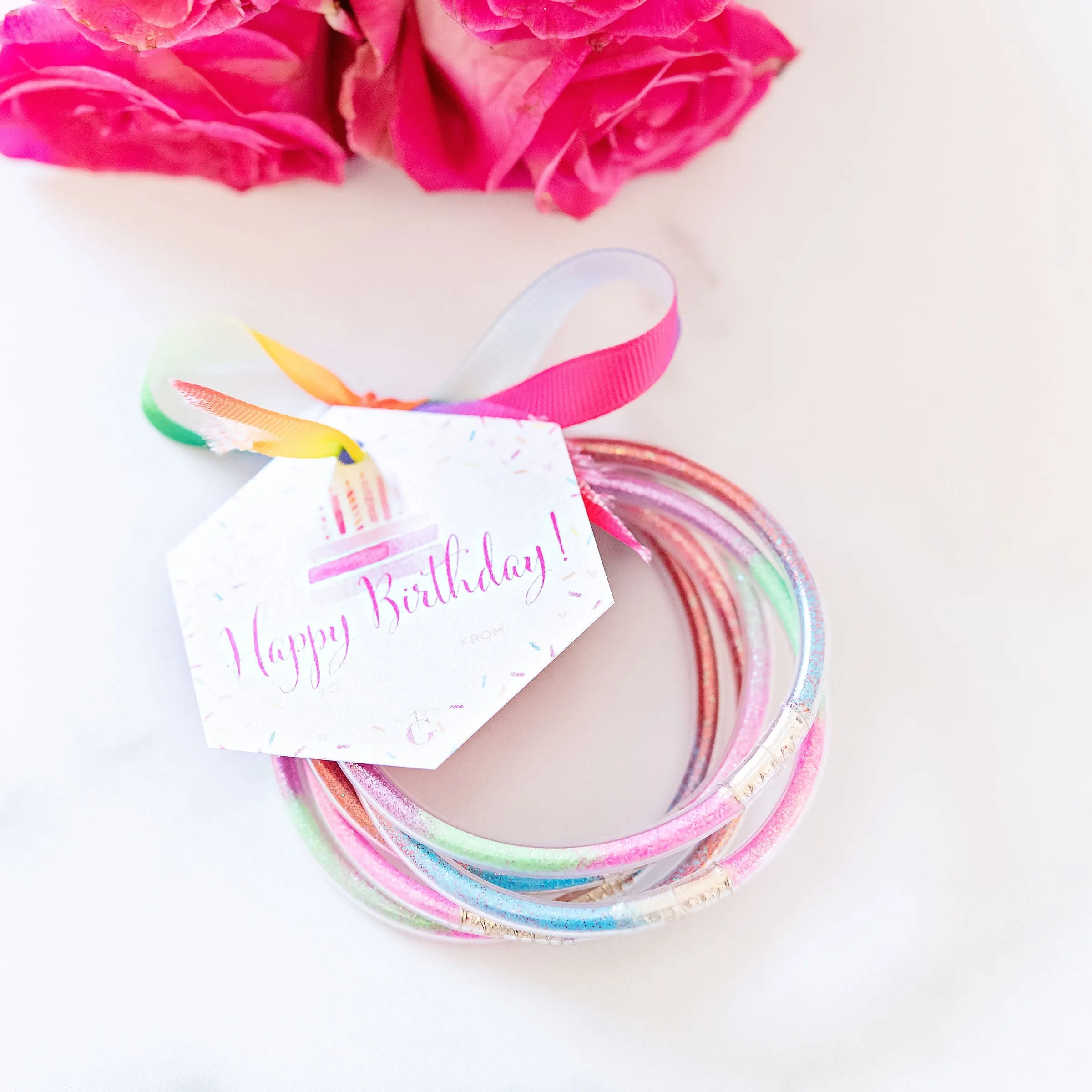 Youth Sized Multi-Colored Rainbow Party Bangles