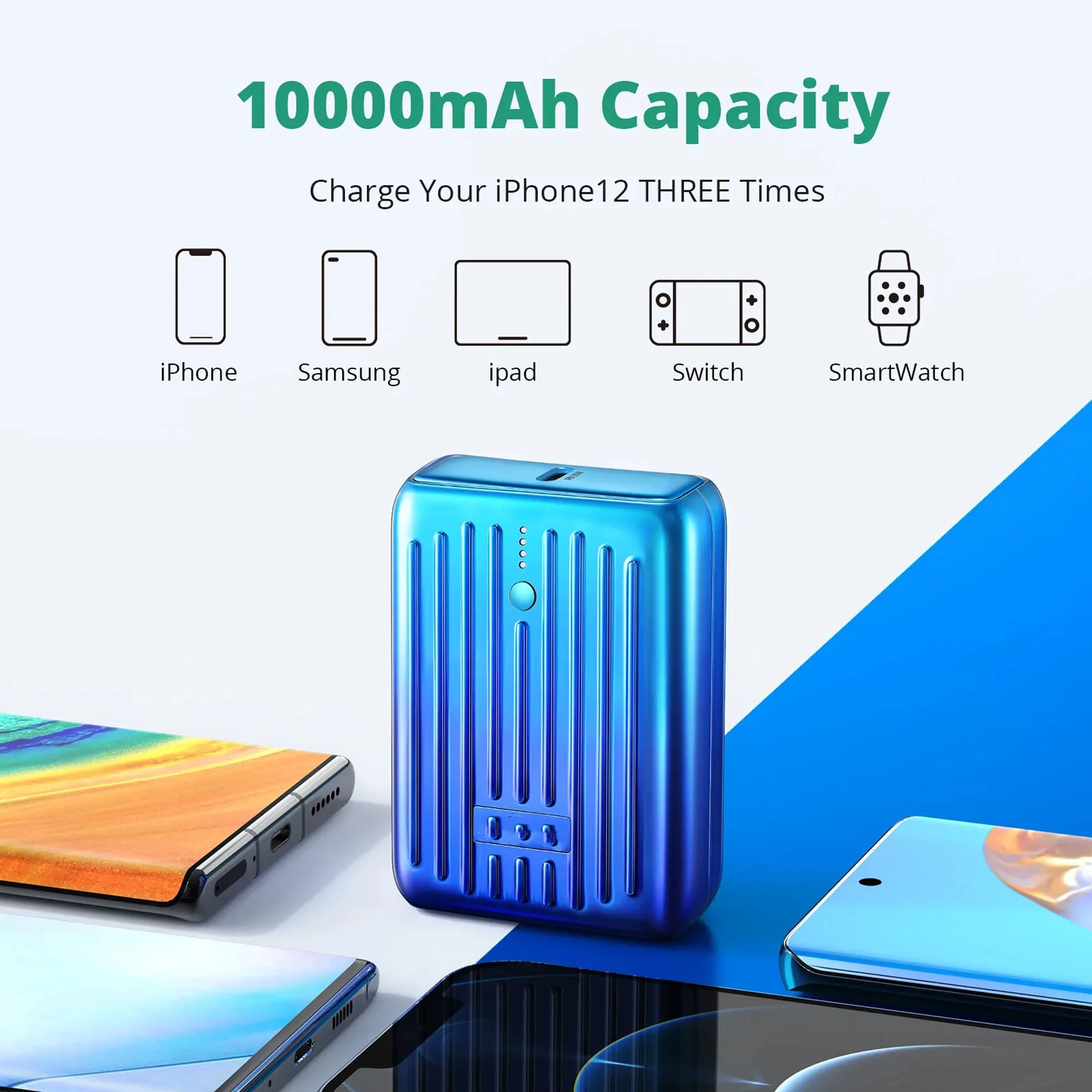 Zendure SuperMini 10,000mAh 20W PD Power Bank - Credit Card Sized - Green ( Barcode: 850012949367 )